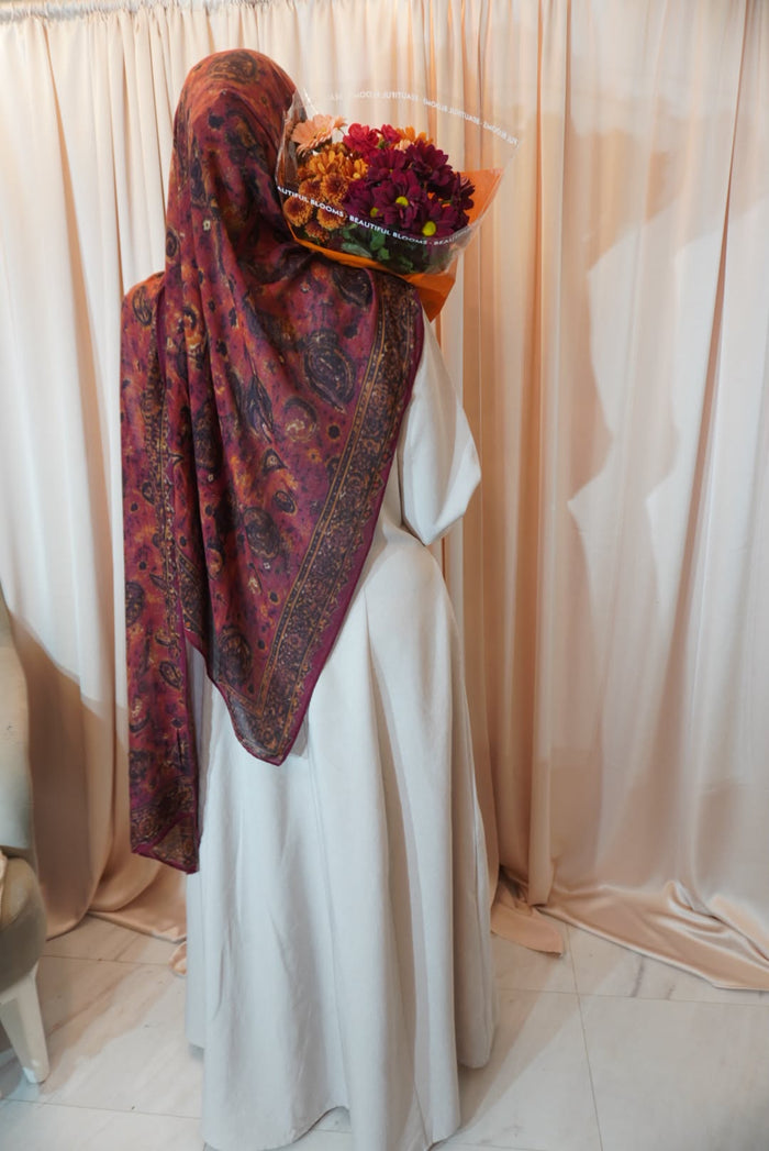 Burgundy Paisley Modal Hijab