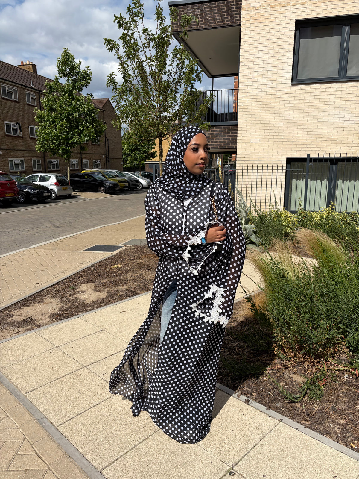 Polka dot Abaya