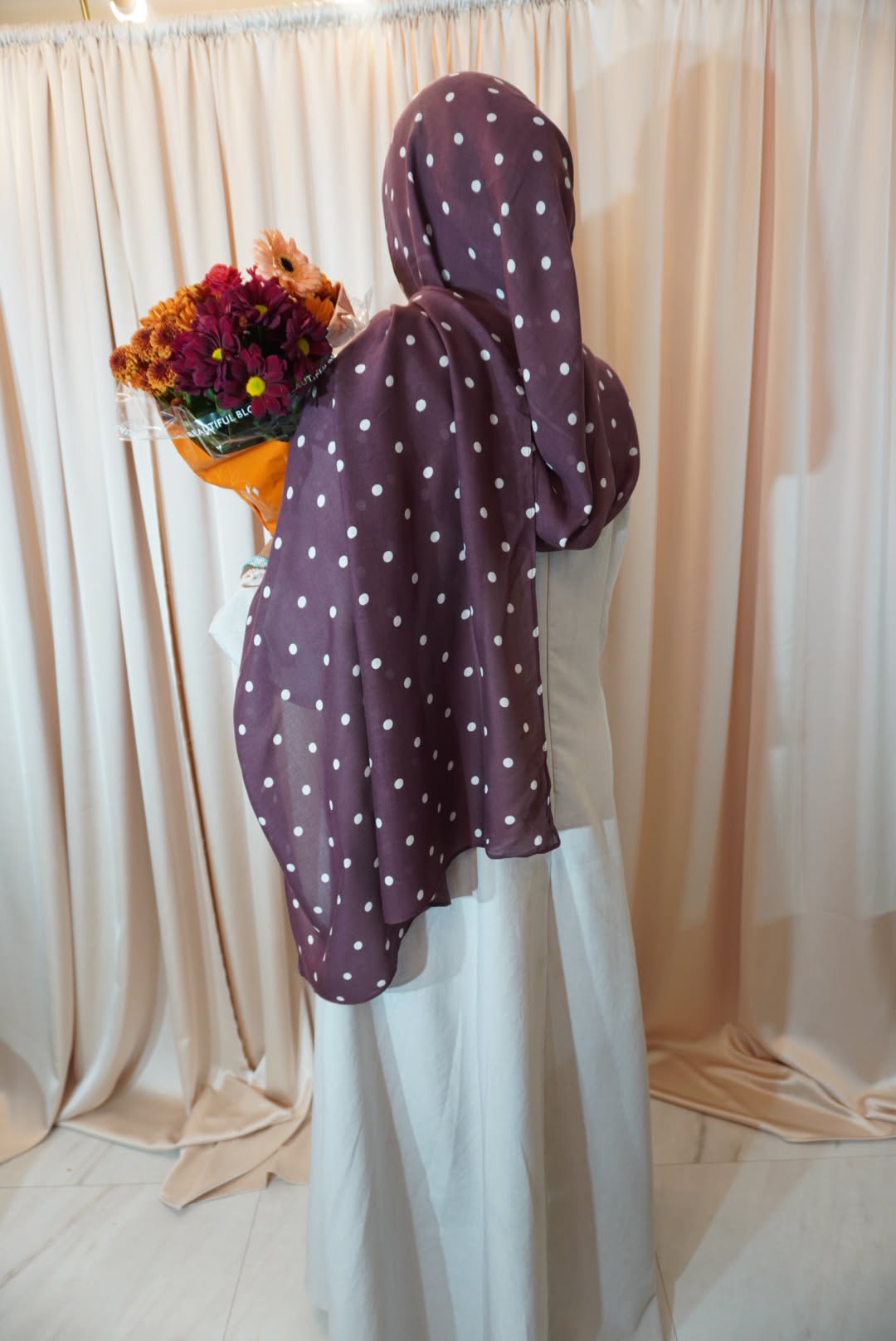 Plum Polka Dot Modal Hijab