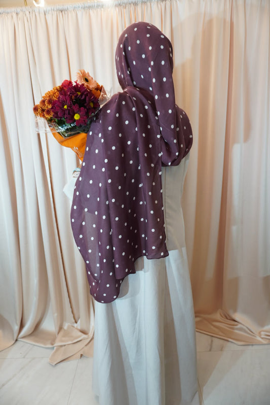Plum Polka Dot Modal Hijab