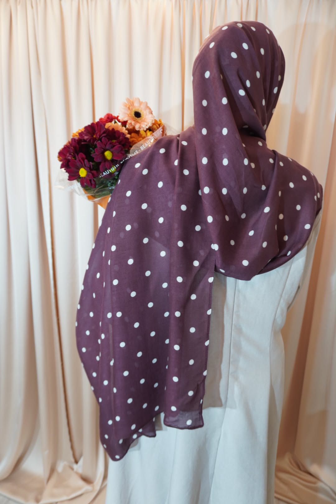Plum Polka Dot Modal Hijab