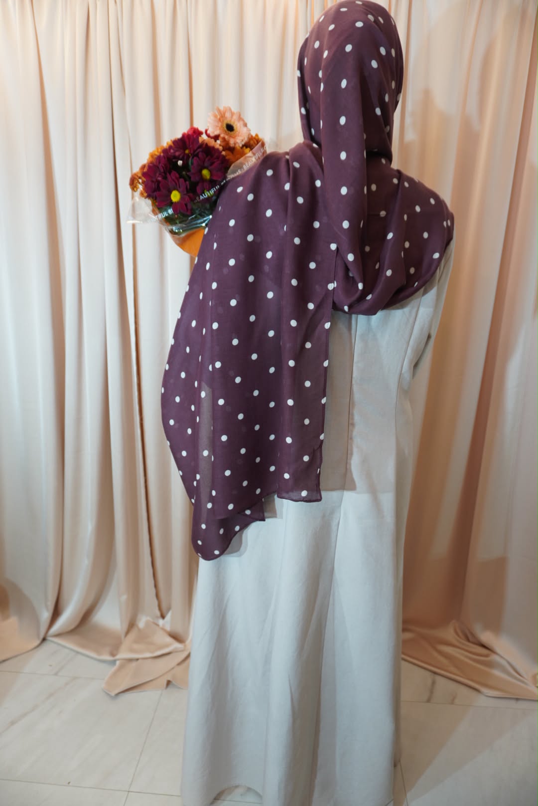 Plum Polka Dot Modal Hijab